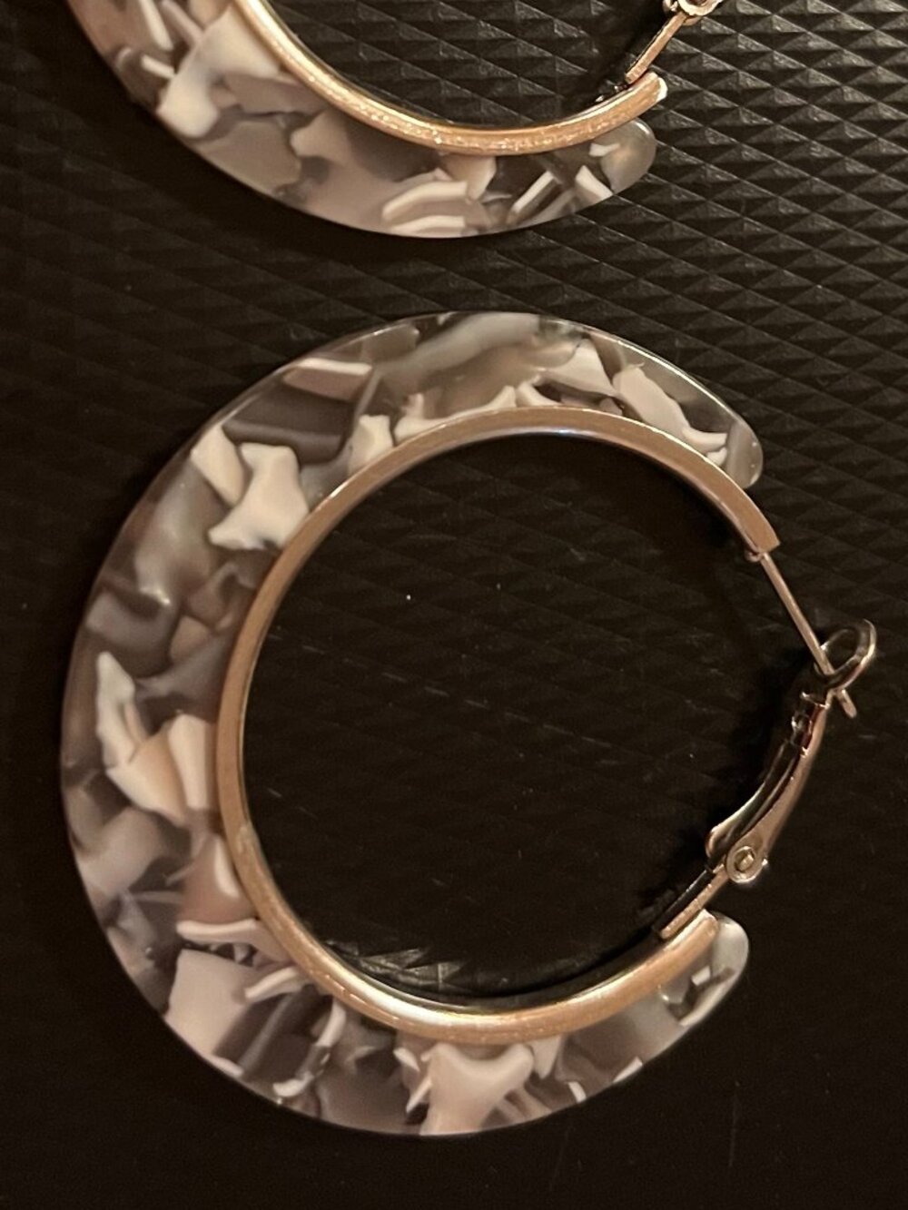 Acrylic Gray/Marble Earrings
